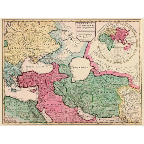 Middle East Europe - De Lisle 1712 White Modern Wood Framed Art Print by De L''isle