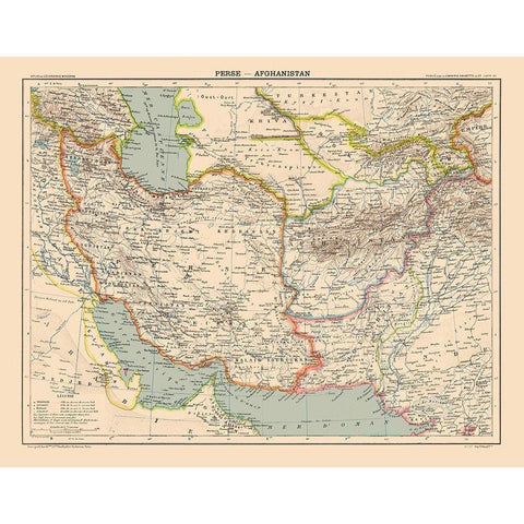Afganistan Persia Pakistan Asia - Schrader 1908 Black Modern Wood Framed Art Print with Double Matting by Schrader