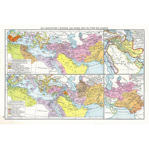 Middle East Muslim Lands 11 to 12 Century White Modern Wood Framed Art Print by Droysen