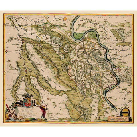 Moers County Germany - De Wit 1688 White Modern Wood Framed Art Print by De Wit