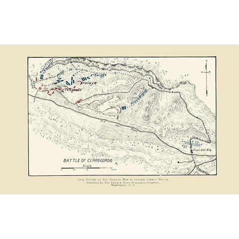 Cerro Gordo Battle 1892 White Modern Wood Framed Art Print by Church News Publishing