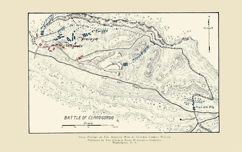 Cerro Gordo Battle 1892 Black Ornate Wood Framed Art Print with Double Matting by Church News Publishing