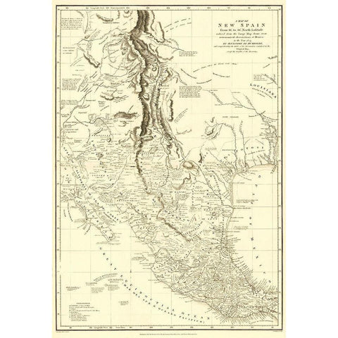 Caribbean New Spain Mexico with Indian Tribe Black Modern Wood Framed Art Print by Humboldt