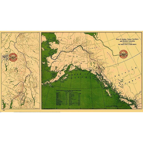 Alaska, Yukon and British Columbia - Marsh 1904 Black Modern Wood Framed Art Print by Marsh