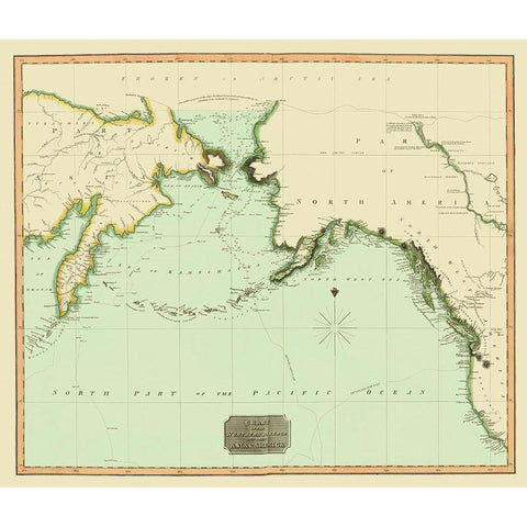 Northwest Passage between Asia America White Modern Wood Framed Art Print by Thomson