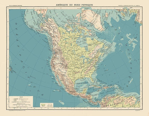Physical of North America - Schrader 1908 White Modern Wood Framed Art Print with Double Matting by Schrader