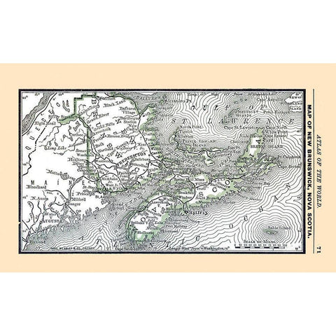 New Brunswick Canada - Alden 1886 Black Modern Wood Framed Art Print by Alden