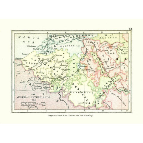 Austrian Netherlands Belgium Luxembourg 1792 Black Modern Wood Framed Art Print by Gardiner