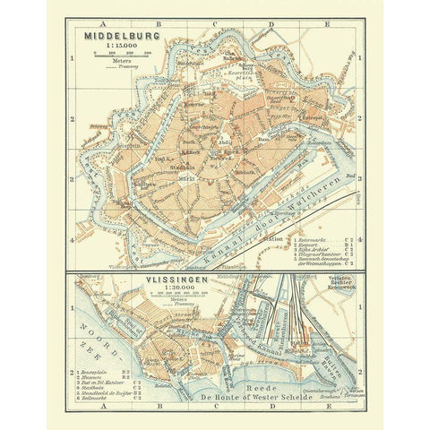 Europe Middelburg Vlissingen Netherlands Black Modern Wood Framed Art Print with Double Matting by Baedeker