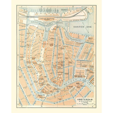 Europe Amsterdam Netherlands - Baedeker 1910 White Modern Wood Framed Art Print by Baedeker