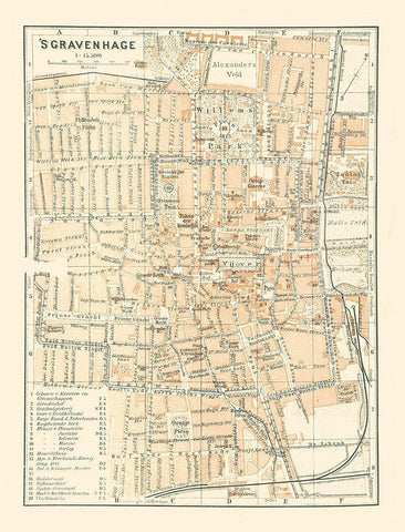 Europe The Hague Netherlands - Baedeker 1910 White Modern Wood Framed Art Print with Double Matting by Baedeker