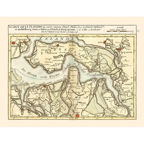 Axel Environs Netherlands - Robert 1748  White Modern Wood Framed Art Print by Robert