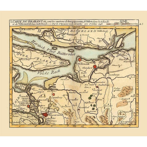 Environs Bergen op Zoom Netherlands - Robert 1748  White Modern Wood Framed Art Print by Robert