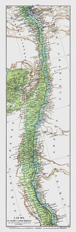 Nile Cairo to Abu Qurqas Egypt - Baedeker 1913 White Modern Wood Framed Art Print with Double Matting by Baedeker