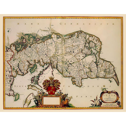 Scandinavia Norway Denmark - Blaeu 1662 White Modern Wood Framed Art Print by Blaeu