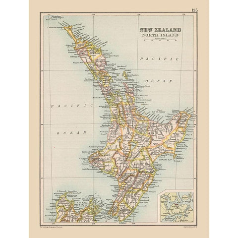 North Island New Zealand Oceania - Bartholomew White Modern Wood Framed Art Print by Bartholomew