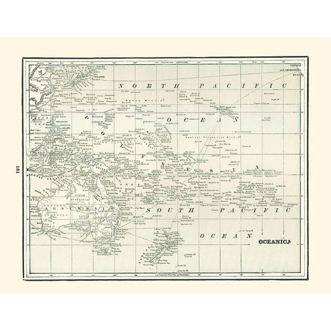 Oceania - Rathbun 1893 Gold Ornate Wood Framed Art Print with Double Matting by Rathbun
