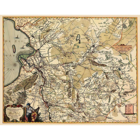 Overijssel Province Netherlands - Visscher 1681 White Modern Wood Framed Art Print by Visscher