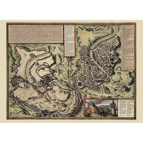 Jerusalem Israel - Hogenberg 1575 White Modern Wood Framed Art Print by Hogenberg