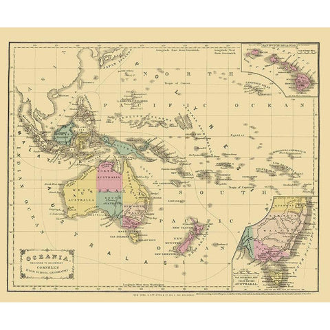 Pacific Oceania - Appleton 1856 White Modern Wood Framed Art Print by Appleton