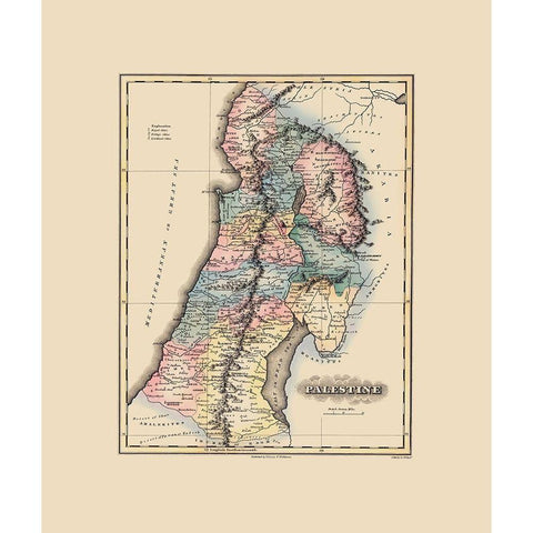 Palestine Israel - Lucas 1823 Black Modern Wood Framed Art Print by Lucas