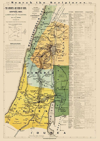 Palestine Israel - Strobridge 1881 White Modern Wood Framed Art Print with Double Matting by Strobridge