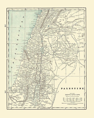 Palestine Israel - Rathbun 1893 Black Ornate Wood Framed Art Print with Double Matting by Rathbun