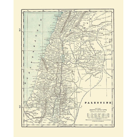 Palestine Israel - Rathbun 1893 Gold Ornate Wood Framed Art Print with Double Matting by Rathbun