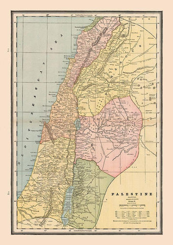 Middle East Palestine Israel - Cram 1888 White Modern Wood Framed Art Print with Double Matting by Cram