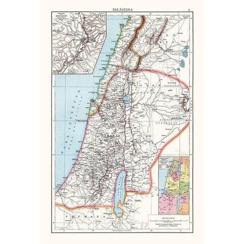 Middle East Palestine Israel - Droysen 1886 White Modern Wood Framed Art Print by Droysen