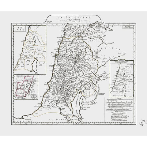 Middle East Palestine Israel - DAnville 1799 Black Modern Wood Framed Art Print by D''Anville
