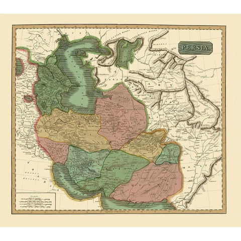 Middle East Persia - Thomson 1817 Black Modern Wood Framed Art Print with Double Matting by Thomson