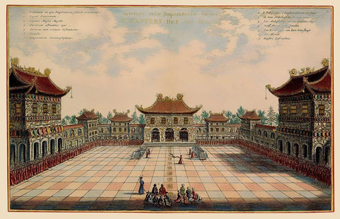 Peking China Picture - Nieuhoff 1655 White Modern Wood Framed Art Print with Double Matting by Nieuhoff