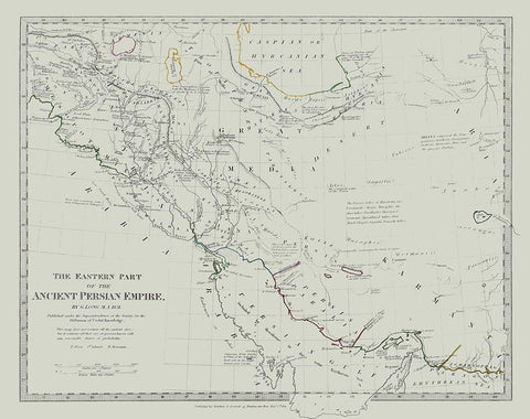 Middle East Persian Empire Eastern - Long 1831 White Modern Wood Framed Art Print with Double Matting by Long