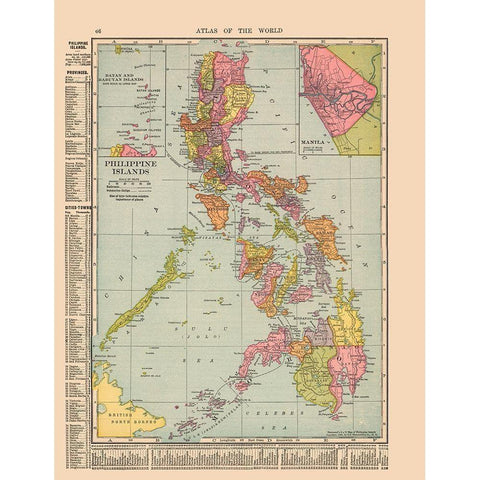 Asia Philippine Islands - Hammond 1910 Black Modern Wood Framed Art Print with Double Matting by Hammond