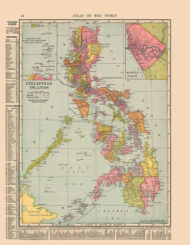 Asia Philippine Islands - Hammond 1910 Black Ornate Wood Framed Art Print with Double Matting by Hammond