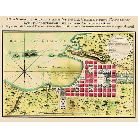 Caribbean Port Napoleon Dominican Republic Black Modern Wood Framed Art Print with Double Matting by Bron