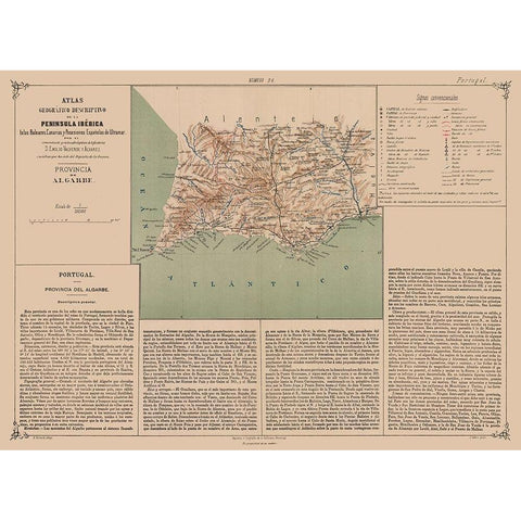Europe Algarve Province Portugal - Valverde 1880 Gold Ornate Wood Framed Art Print with Double Matting by Valverde