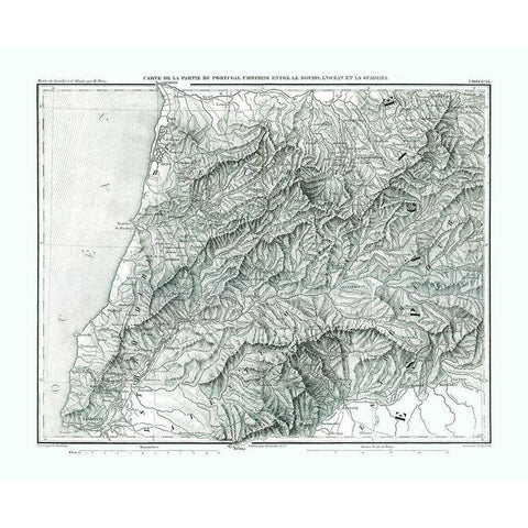 Europe Portugal - Thiers 1866 Black Modern Wood Framed Art Print with Double Matting by Thiers