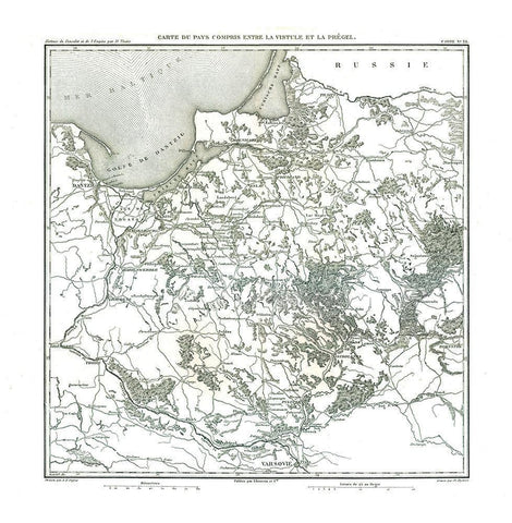 Europe Poland - Thiers 1866 White Modern Wood Framed Art Print with Double Matting by Thiers