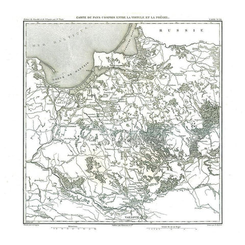 Europe Poland - Thiers 1866 Gold Ornate Wood Framed Art Print with Double Matting by Thiers