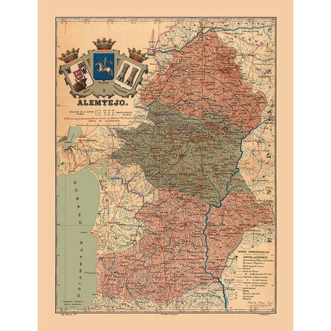 Europe Portugal Alentejo - Martine 1904 Black Modern Wood Framed Art Print with Double Matting by Martine