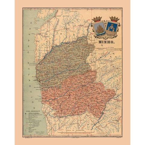 Europe Portugal Minho - Martine 1904 Black Modern Wood Framed Art Print by Martine