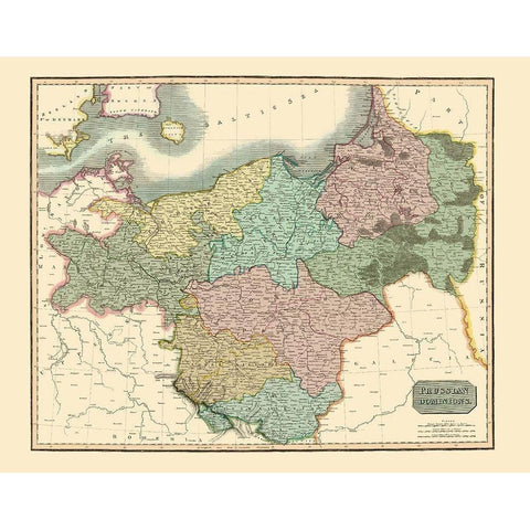 Prussia Germany - Thomson 1817 Gold Ornate Wood Framed Art Print with Double Matting by Thomson