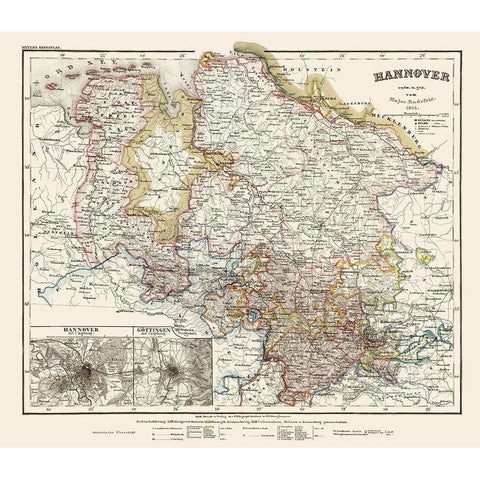 Hannover Province Germany - Radefeld 1851 White Modern Wood Framed Art Print by Radefeld