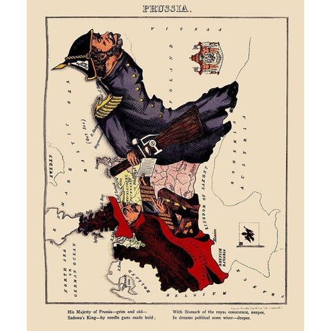 Prussia Germany - Lancaster 1869 Gold Ornate Wood Framed Art Print with Double Matting by Lancaster