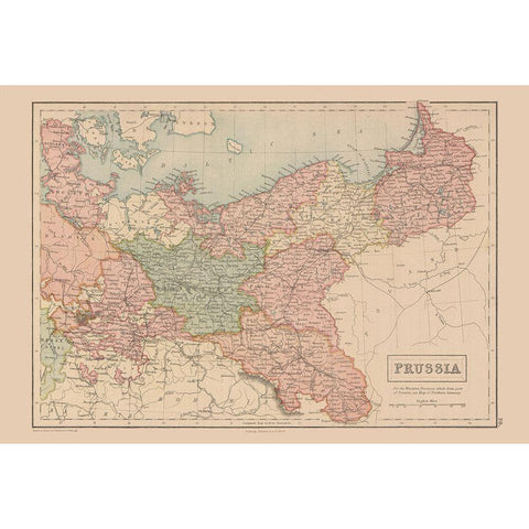 Europe Prussia Germany - Black 1867 Gold Ornate Wood Framed Art Print with Double Matting by Black