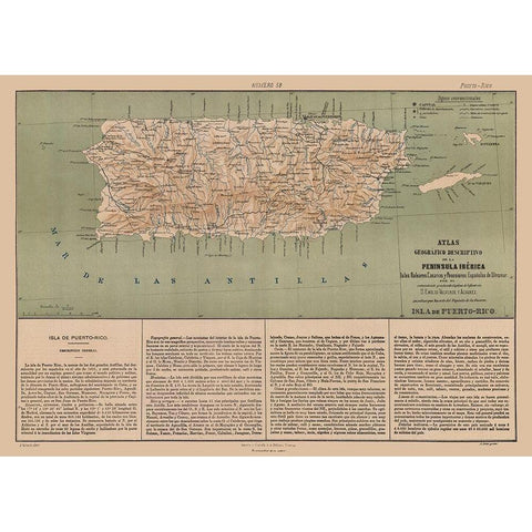 Puerto Rico - Valverde 1880 Black Modern Wood Framed Art Print with Double Matting by Valverde