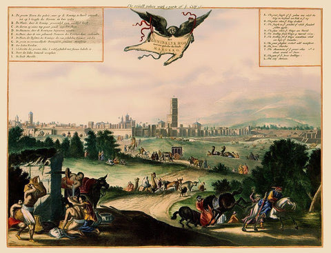 Mediterranean Rabat Palace Morocco Picture - 1670 Black Ornate Wood Framed Art Print with Double Matting by Unknown