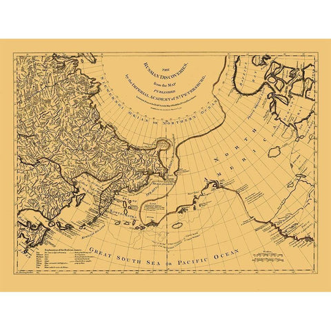 Discoveries Russia Asia - Jefferys 1776 Black Modern Wood Framed Art Print with Double Matting by Jefferys